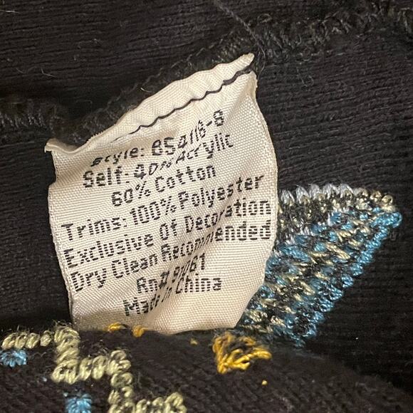 Rare Johnny Was Biya Beiro Hooded Cardigan | Blue Embroider Knit Duster NWT $418 - Picture 10 of 11